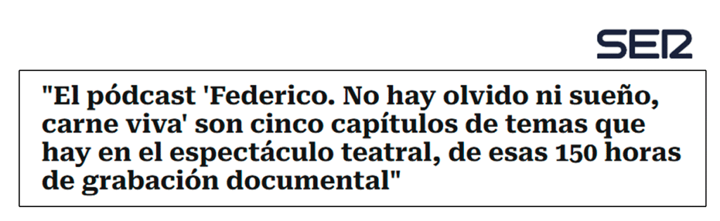 noticia cadena ser sobre el podcast Federico